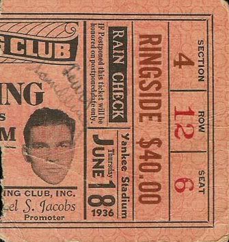 boxing ticket stubs 1936 stub olympic