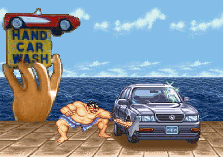 honda street fighter job car washing