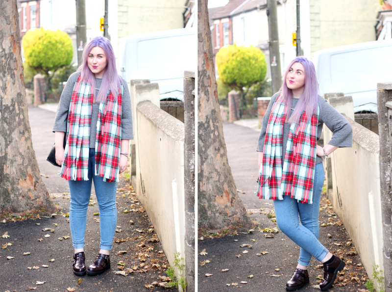 OOTD tartan scarf Primark