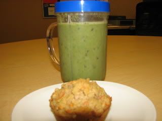 02/25/09 Green Monster &amp; Carrot Muffin