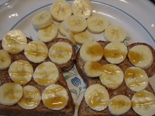 03/01/09 Banana Almond Butter Agave Toast