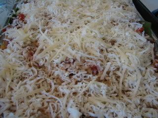 Veg lasagna getting ready for the oven