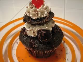 Vegan Chocolate Cherry Cream Cupcake Upclose