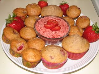 Strawberry Muffins with Strawberry Butter