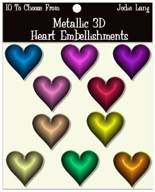 3D Metallic Hearts