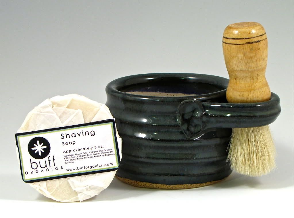 RSE and Buff Organics Shaving Mug and Soap Collab:: Blue Green