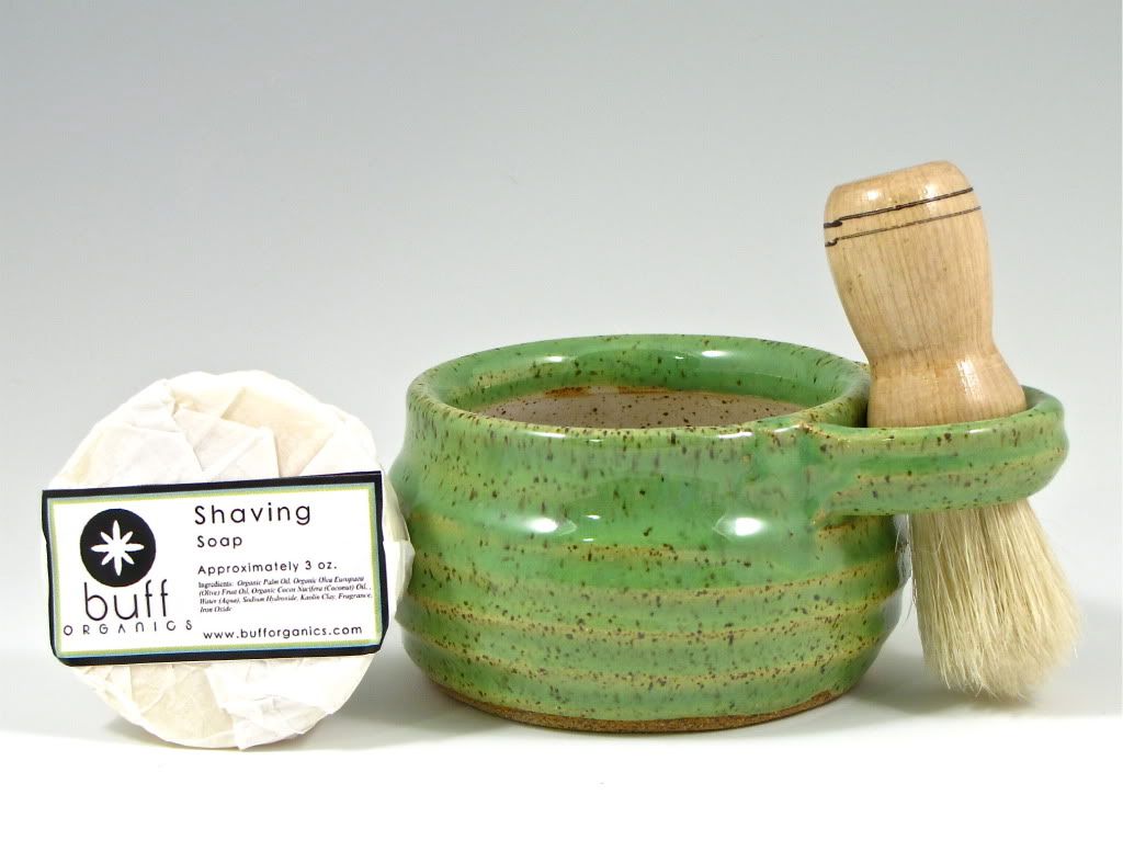 RSE and Buff Organics Shaving Mug and Soap Collab:: Spring Green
