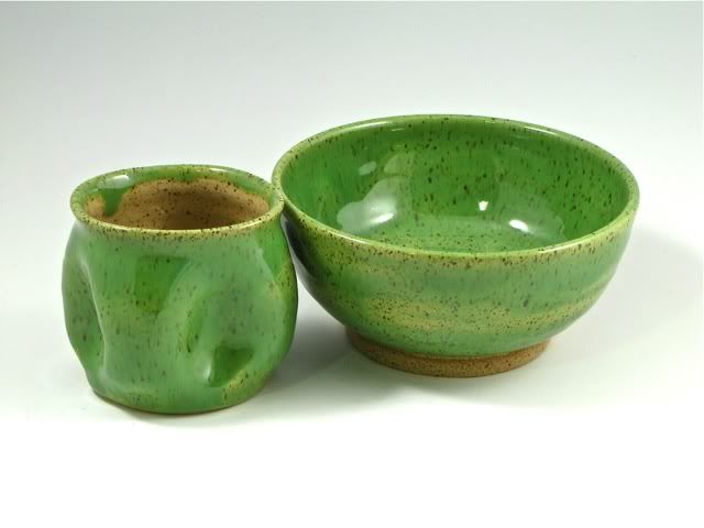 Squishy Cup and Bowl Set in Spring Green
