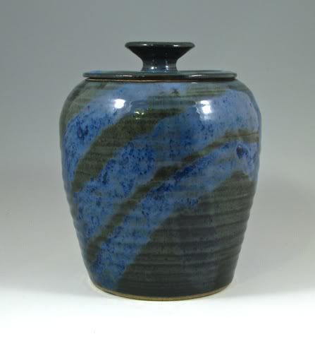 Cookie Jar in blue/green with cobalt 10% off!