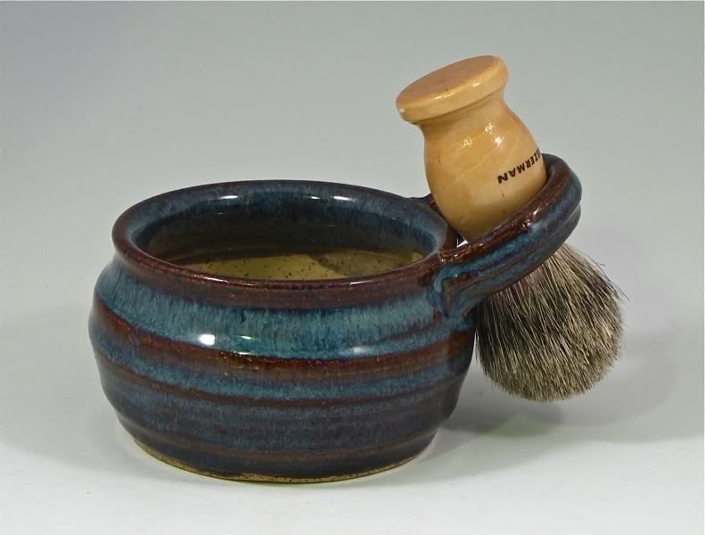 Father's Day is fast approaching!  Luxury shaving set in floating blue with Vinca Leaf shaving soap