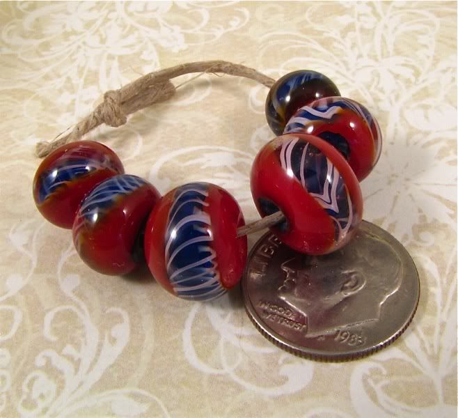 RED, WHITE and BLUE!  Twistie beads