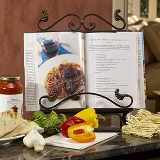 Metal and Wood Kitchen Cookbook Stand