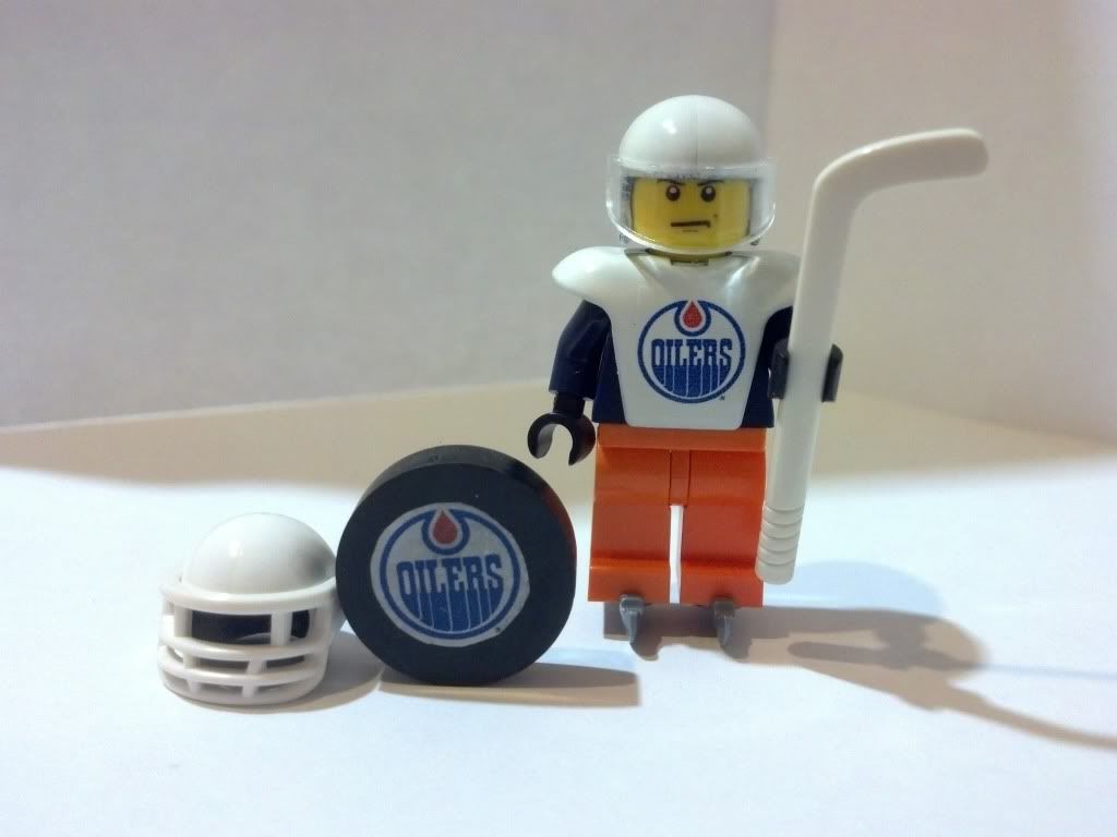 Lego NHL CUSTOM Edmonton OILERS Hockey Minifigure, Stick and Puck! Add Name & ! eBay