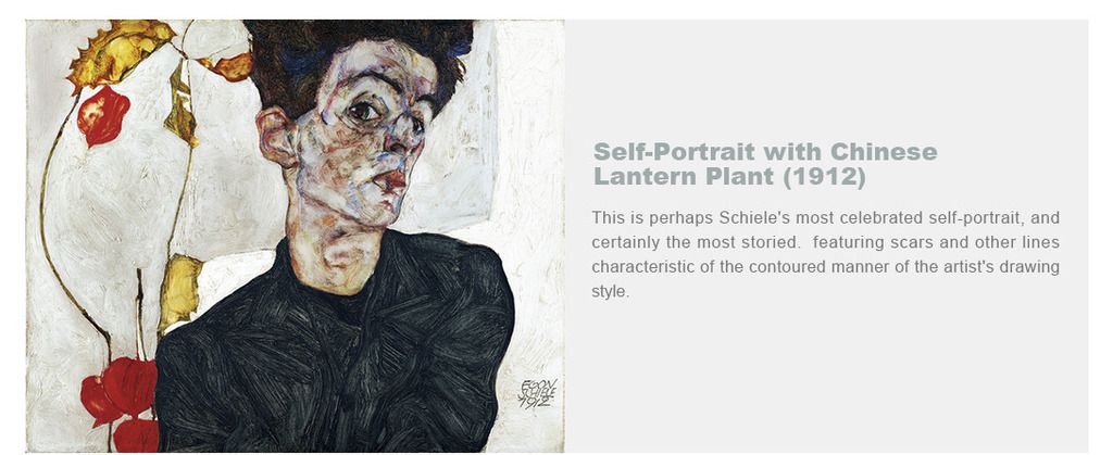 ermits (1912)
This rare double portrait, among the most allegorical works in Schiele's oeuvre, shows Schiele and Klimt standing together, nearly as one.