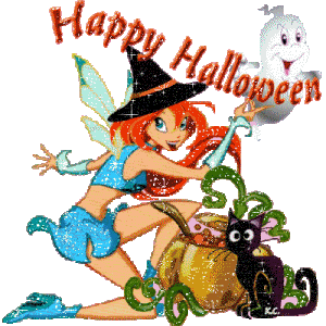 Happy Halloween Cutiedoll pumpkin doll batgirl girl animated gif Pictures, Images and Photos