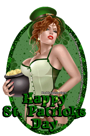 St Patrick's Day Girl Doll Happy Irish cute glitter animated gif pic Pictures, Images and Photos