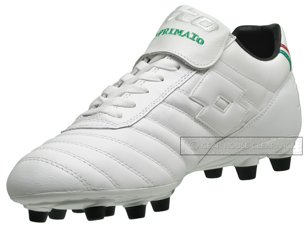 New LOTTO Stadio Primato K FG Mens KLeather Soccer Cleats White 100