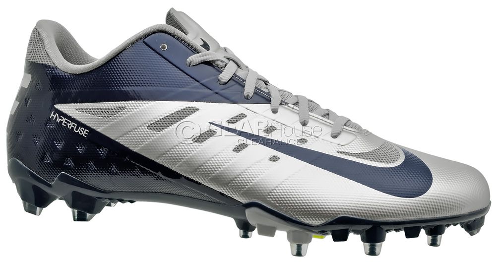 navy and white football cleats