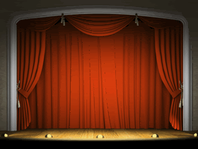 Animated Red Curtains