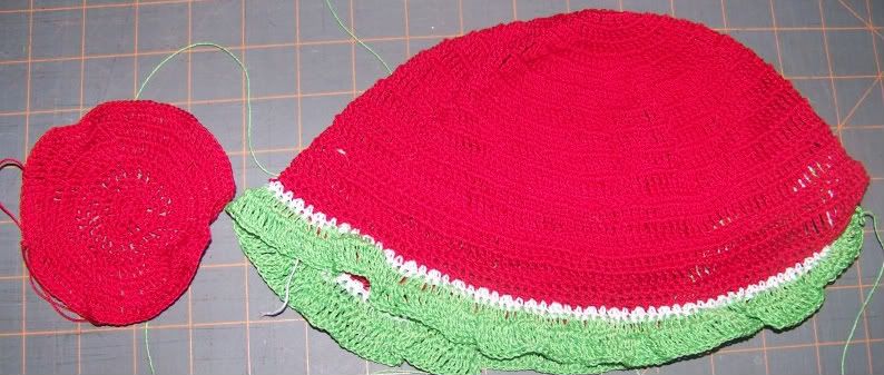 Crochet watermelon hat