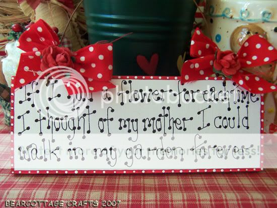 Shabby Chic Country  I Thought Of My Mother Gift Sign  