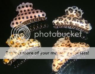 Animal Print Hair Extensions Claw/Clamp Leopard Print  