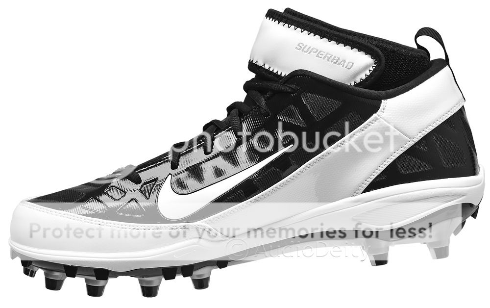 Zoom Super Bad 3 TD Mens Football Lacrosse Cleats Black White