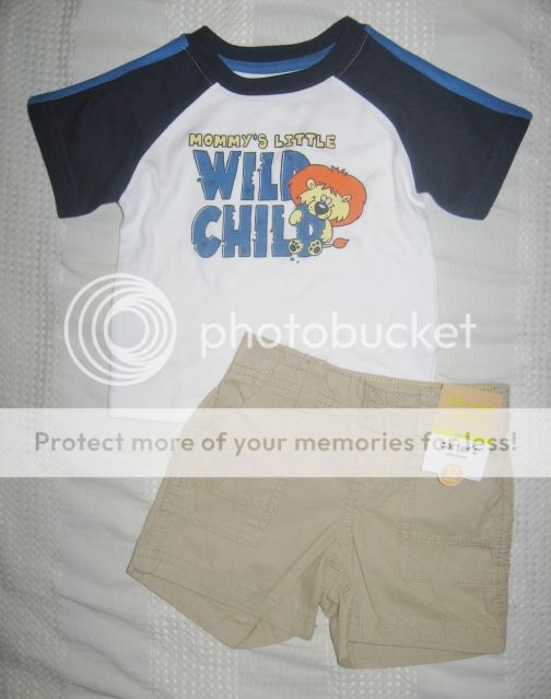 Baby Boys Carters Mommy's Wild Child Shirt Shorts Set Lot 6 12 M New Clothes