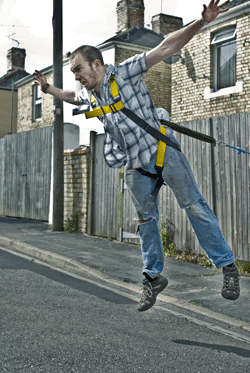 Dave Reynolds as a stuntman