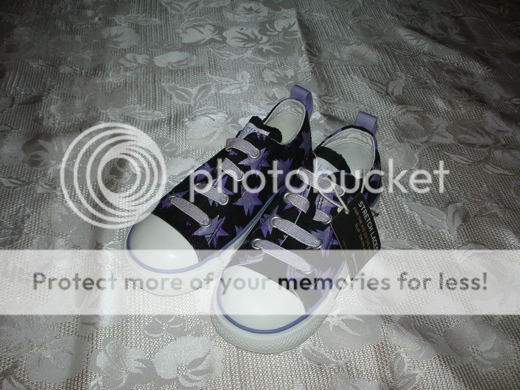 Girls CONVERSE ALL STAR Sneakers Black/Purple Sz 9 NEW  