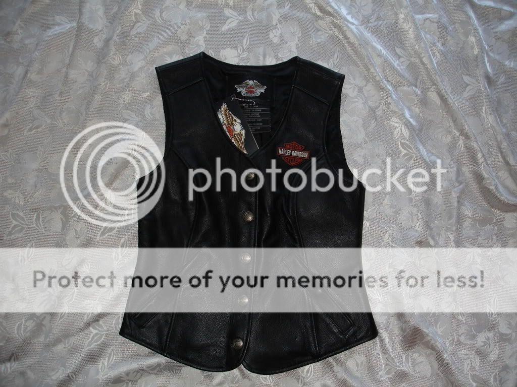 Nice Womens Harley Davidson Black Leather Vest Size s Small SM New