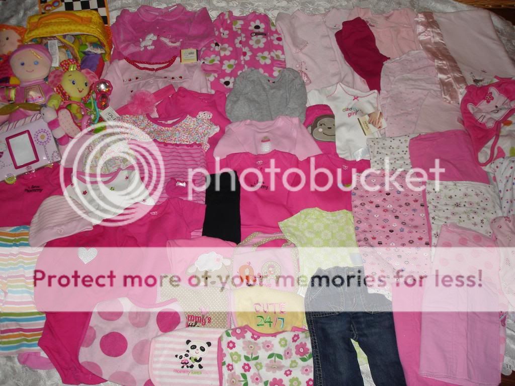 Huge Lot Baby Girls 0 3 6 mos Clothes Toys Blankets Carter'S